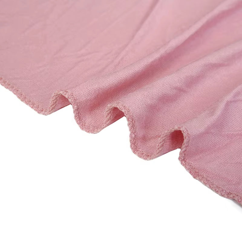 Modal Cotton Jersey Hijab Scarf for Women Stretch Shawl Plain Muslim Headband Fashion Solid Color Long Muffler 170*60Cm